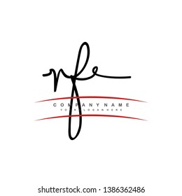 RF initial signature logo. handwriting logo template vector,