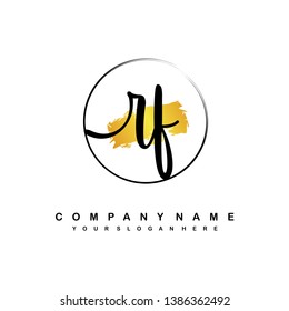 RF initial signature logo. handwriting logo template vector,