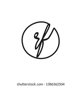 RF initial signature logo. handwriting logo template vector,