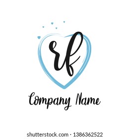 RF initial signature logo. handwriting logo template vector,