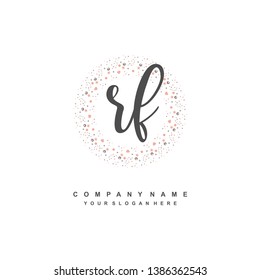 RF initial signature logo. handwriting logo template vector,