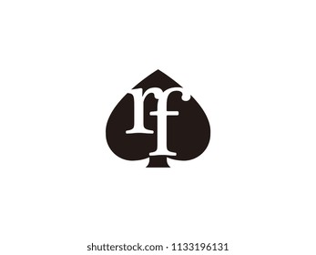 The rf initials logo inside the black shovel