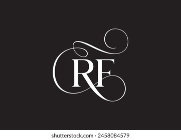 RF Letztere Ligatur Typografie Logo Design Vorlage