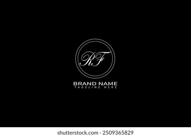 RF carta logotipo design em fundo preto. Conceito de logotipo de letra de iniciais criativas de RF. RF design exclusivo.