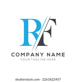 RF letter logo design template elements. RF letter vector logo.