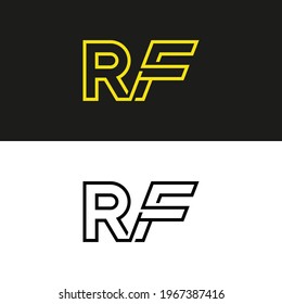 RF letter logo design vector template