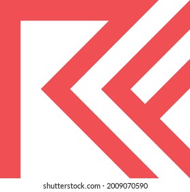 RF letter logo, mascot, coral red color.