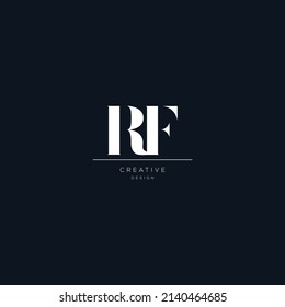 RF letter minimalist logo design template