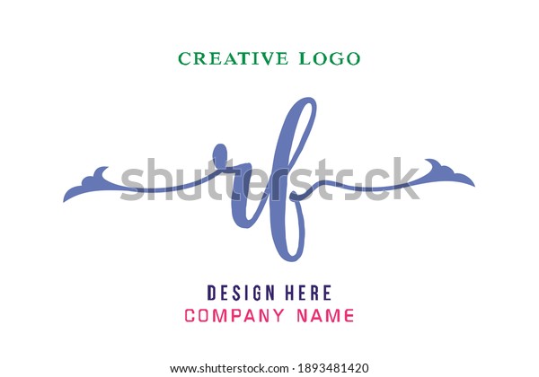 Rf Lettering Logo Simple Easy Understand Stock Vector Royalty Free