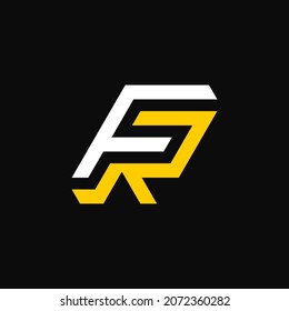 Logo de marca de letras RF. la combinación de las letras R y F en una forma nueva, original y moderna