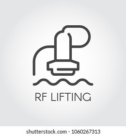 RF lifting concept icon. Beauty and cosmetology treatment. Correction, rejuvenation skin procedure. Anti-aging prophylactic theme. Skincare therapy label. Vector illustration of cosmetic series