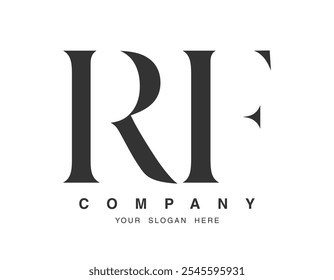 RF logo design. Initial letter r and f serif font style. Creative classic company name typography. Trendy logotype or identity. Vector illustration.