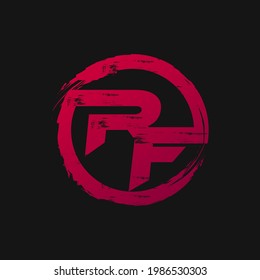 Diseño del logo de RF con efecto rebelde