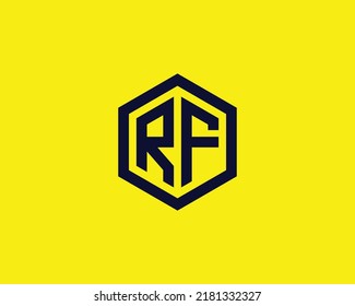RF logo design vector template