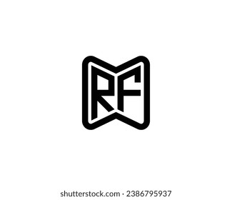 RF logo design vector template