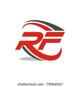 RF logo initial letter design template vector