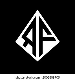 RF logo letters monogram with prisma shape design template vector icon modern