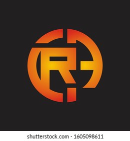 RF Logo monogram with cutting line style isolated on colors