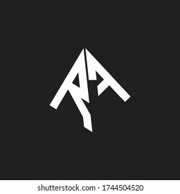 RF Logo monogram with standout triangle shape ribbon design template