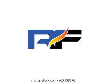RF Logo. Vector Graphic Branding Letter Element
