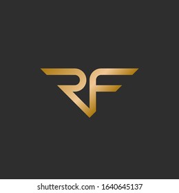 RF monogram logo in triangle shape.