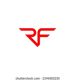 Logotipo de monograma RF en forma de triángulo - rojo.