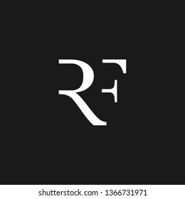 RF or R F letter alphabet logo design in vector format.