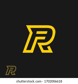 Diseño del logotipo del alfabeto de letras RF o R F en formato vectorial.