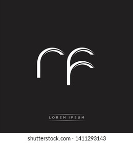 rf r f logo Initial Letter Split Lowercase Modern Isolated on Black White