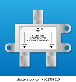 RF Splitter On Telecommunication System Connect