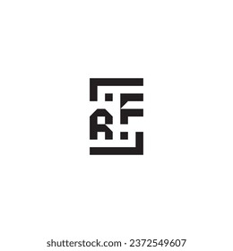 RF square concept retro logo in high quality professional design that will print well across any print media