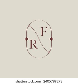 RF wedding classic in elegant monogram with high quality professional design that will print well