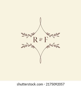 RF wedding initial logo letters in high quality professional design that will print well across any print media