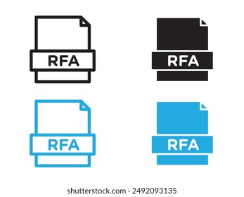 RFA File icon black and white vector outline sign