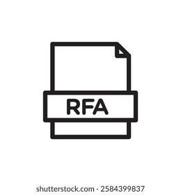 RFA File icon black and white vector outline sign