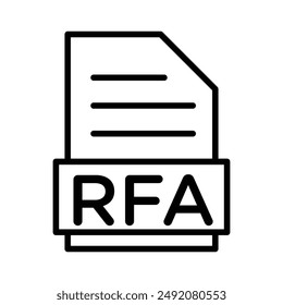 RFA File icon linear logo mark in black and white