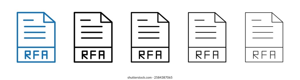 RFA File icon Outline vector logo for web ui