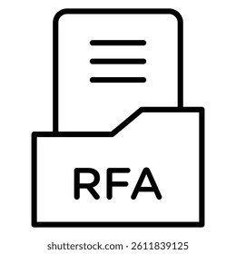 RFA File icon Simple outline vector logo