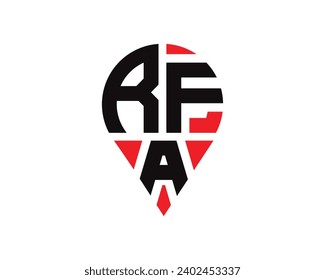 RFA letter location shape logo design