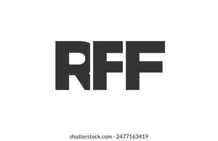 Plantilla de diseño de logotipo RFF con texto fuerte y moderno en negrita. Logotipo de Vector inicial basado en tipografía simple y mínima. Identidad de empresa de moda ideal para la presencia de marca de negocios.