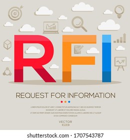 RFI mean (request for information) ,letters and icons,Vector illustration.