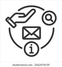 Rfi Outline Icon Vector Illustration