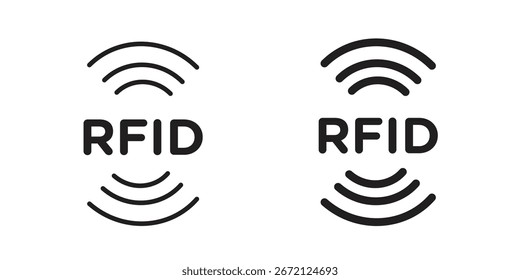 Icono de RFID Vector blanco y negro Gráfico