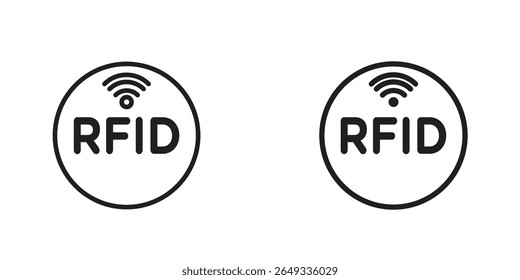 RFID-Symbol - Entwurfsillustrationen. Bearbeitbare Websymbole