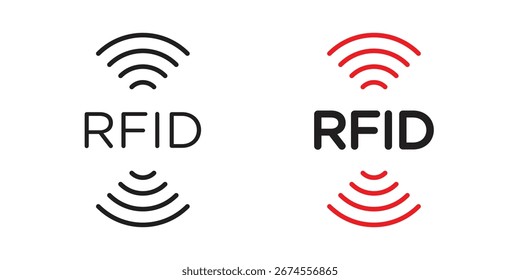 Icono de RFID en estilo de moda plano y forro para diseños de ui App