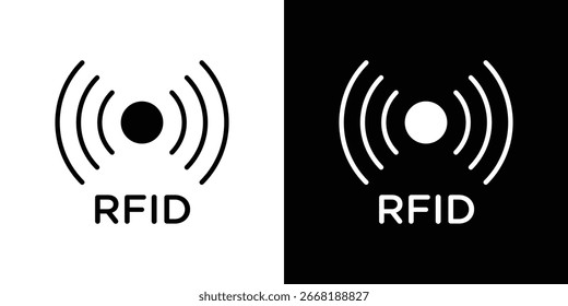 Ilustración del icono del RFID en estilo plano. color de la Plantilla del icono editable.
