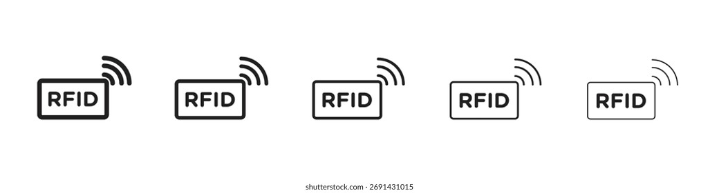 RFID icon, outline vector logo illustration, linear pictogram isolated