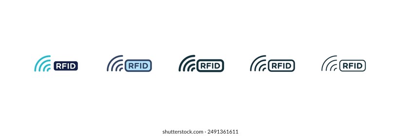 RFID icon set on white background