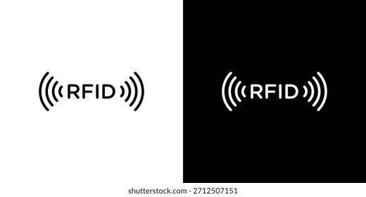 Icono de RFID en estilo lineal simple.
