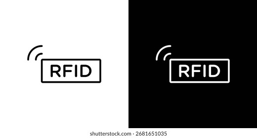 Pictograma simple del icono del Vector del RFID. concepto blanco y negro del icono